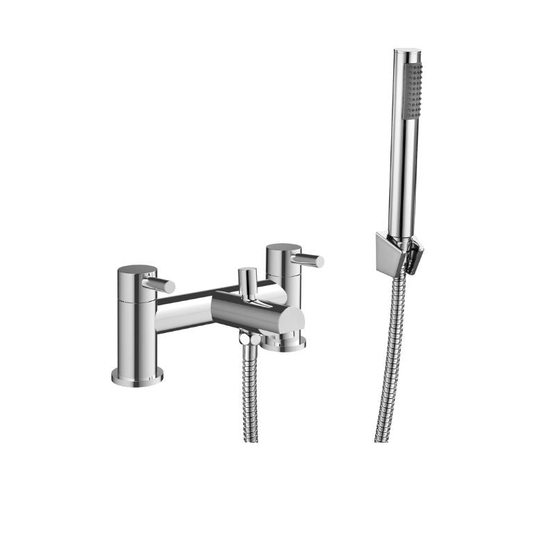 Tailored Harlech Bath Shower Mixer Tap with Handset & Hose In Chrome