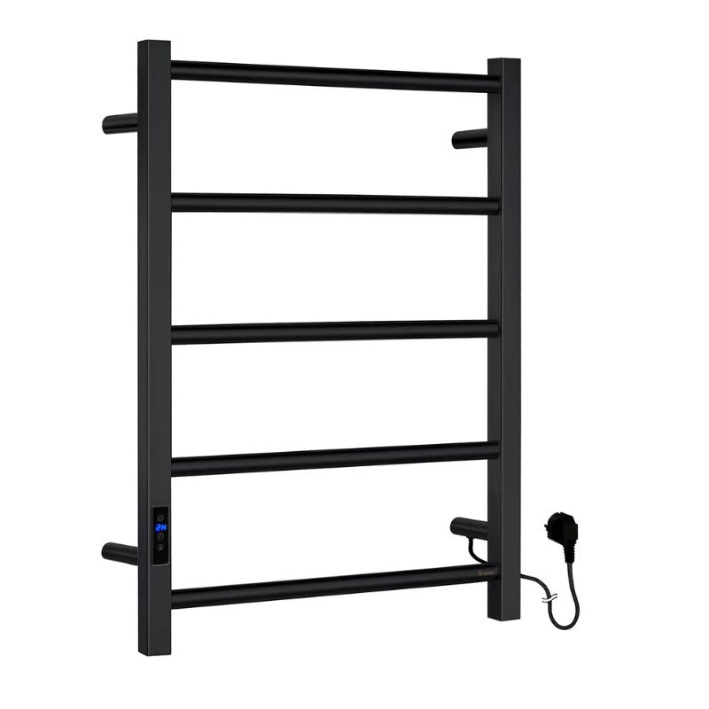 Smedbo DRY Electric Stainless Steel Towel Warmer In Matte Black Finish (689 × 500mm)