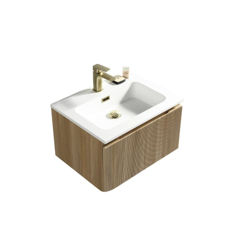Tailored Flauto Smoked Sage Wall Hung Vanity Unit with Matte Basin