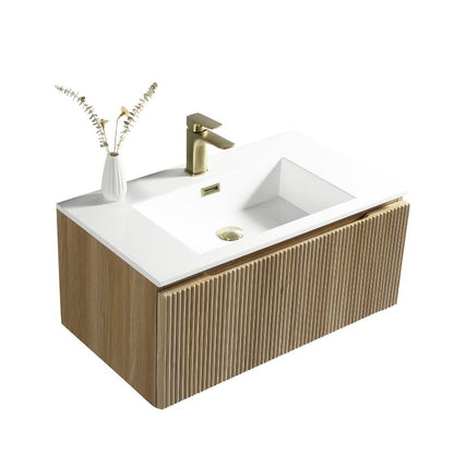 Tailored Flauto Wall Hung Vanity Unit with Matte Basin 800mm | 2 Sizes, 1 Colour