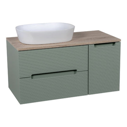 Tailored Monza Plus Fluted Wall Hung Vanity Unit with Side Cabinet & Counter Top