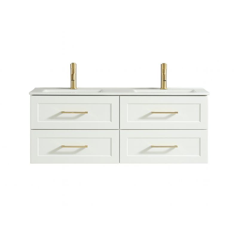 Tailored Bakewell Twin Vanity Unit With Double Ceramic Basin 1200 mm