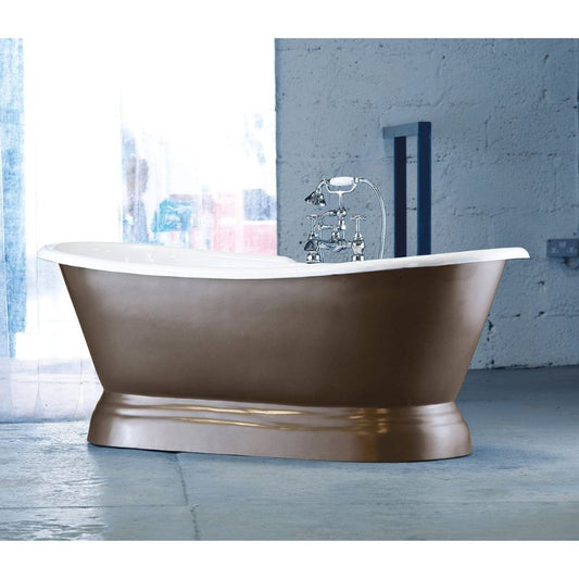 Arroll Versailles Cast Iron Plinth Bath with Chrome Feet 1800 