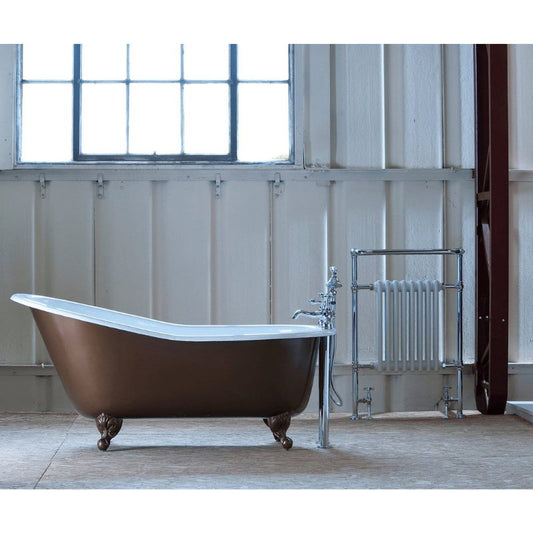 Arroll Bordeaux Cast Iron Single Slipper Bath with Ball & Claw Feet