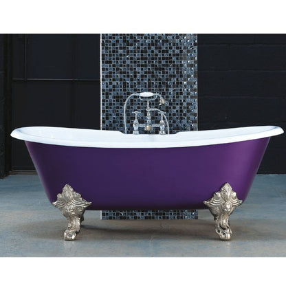 Arroll Milan Freestanding Roll Top Cast Iron Bath With Chrome Claw Feet