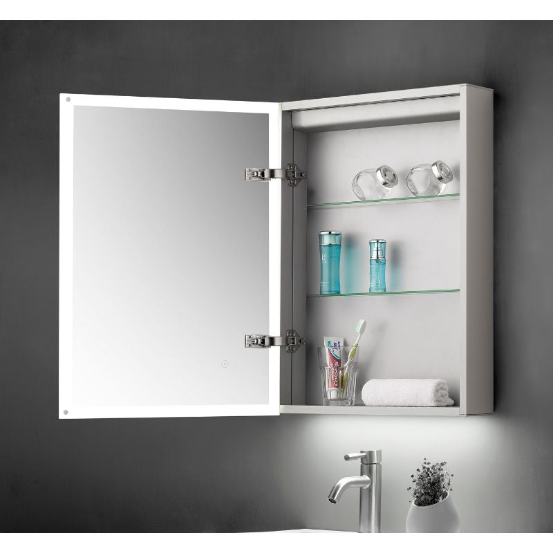 TB Ella Single Door Mirror Cabinet LED Surround w. Sensor Switch & Shave Socket