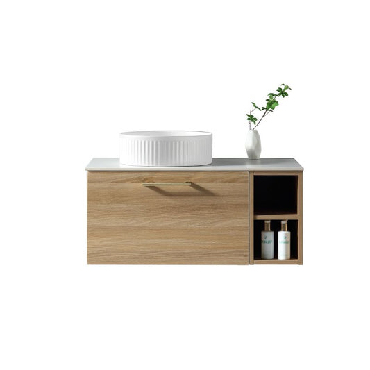 TB Piatta 800mm Wall Hung Vanity Side Storage & Sintered Countertop