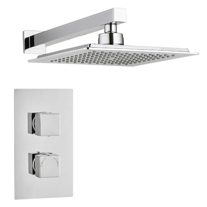 TB Square Concealed Thermostatic 2 Handle 1 Way Shower Kit (Wall) - (0008)