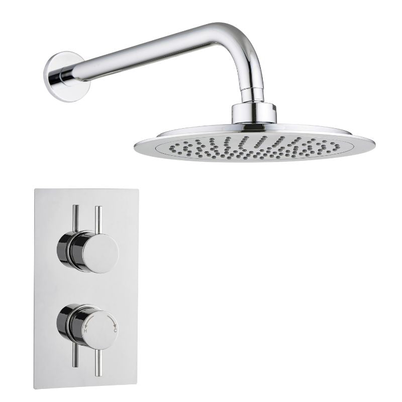 TB Round Concealed Thermostatic 2 Handle 1 Way Shower Kit (Wall) - (0009)