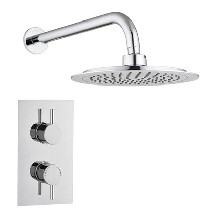 TB Round Concealed Thermostatic 2 Handle 1 Way Shower Kit (Wall) - (0009)