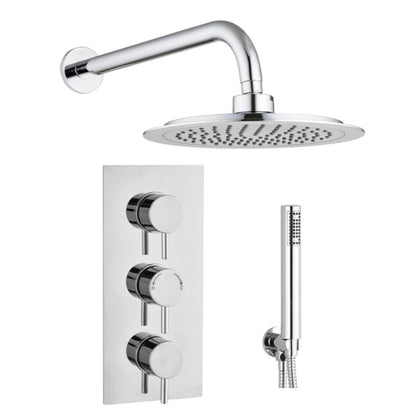 TB Round  Concealed Thermostatic 3 Handle 2 Way Shower Kit (Wall) - (0013)
