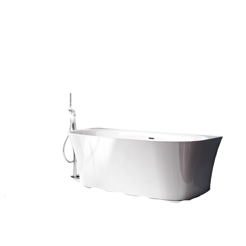 Charlotte Edwards Carme Contemporary Back-to-Wall Double Ended Bath In Gloss White
