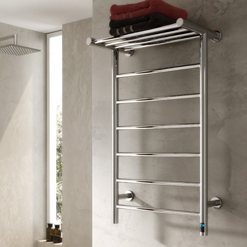 Reina Maira Dry Electric Heated Towel Rail with Shelf Rail 