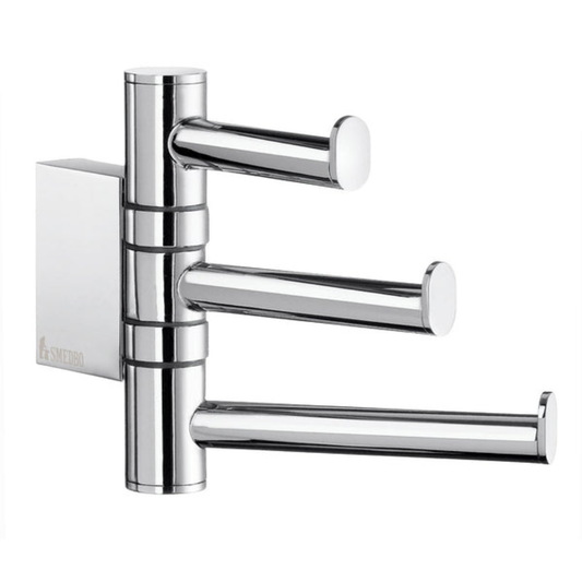 Smedbo AIR Swing Arm Triple Hook Brass Wall Hook