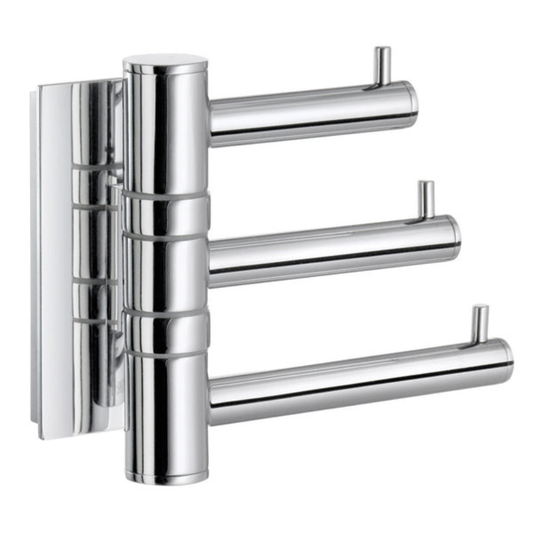 Smedbo POOL Swing Arm Triple Brass Towel Hook | 1 Colour, 1 Size