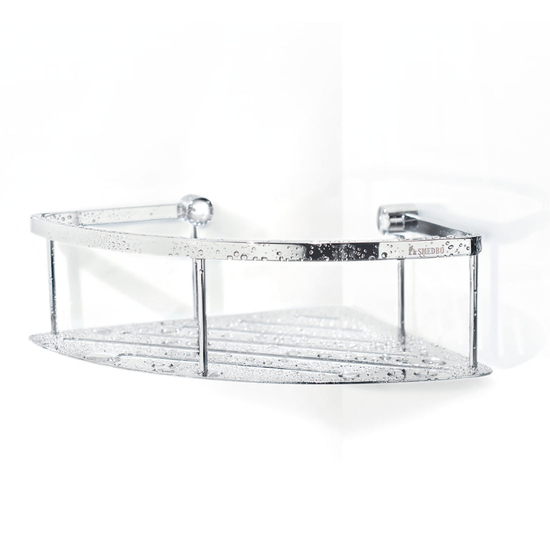 Smedbo SIDELINE Series Corner Shower Basket In Polished Chrome