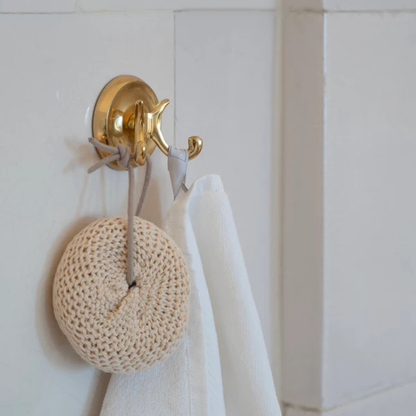 Smedbo VILLA Double Towel Hook in Polished Chrome Brass