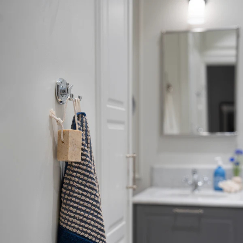 Smedbo VILLA Double Towel Hook in Polished Chrome Brass