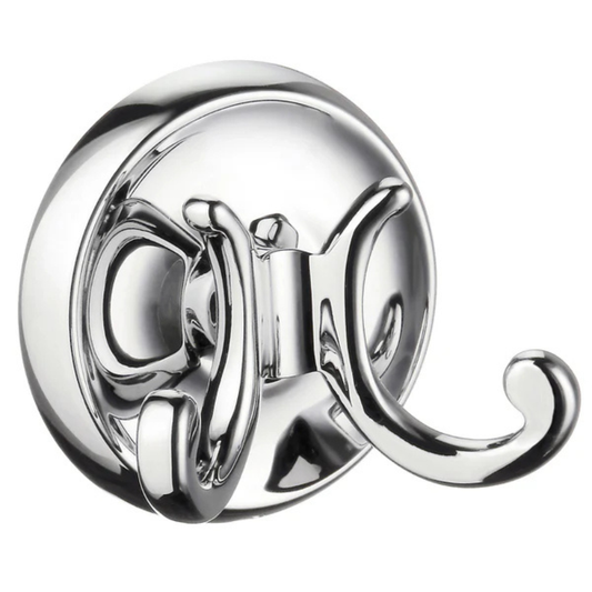 Smedbo VILLA Double Towel Hook in Polished Chrome Brass