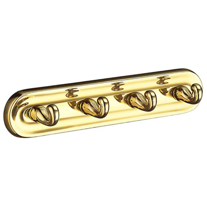 Smedbo VILLA Quadruple Hook in Polished Brass
