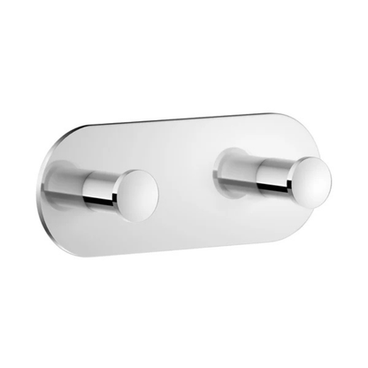Smedbo DOT Double Hook in Self-Adhesive Polished Chrome Stainless Steel