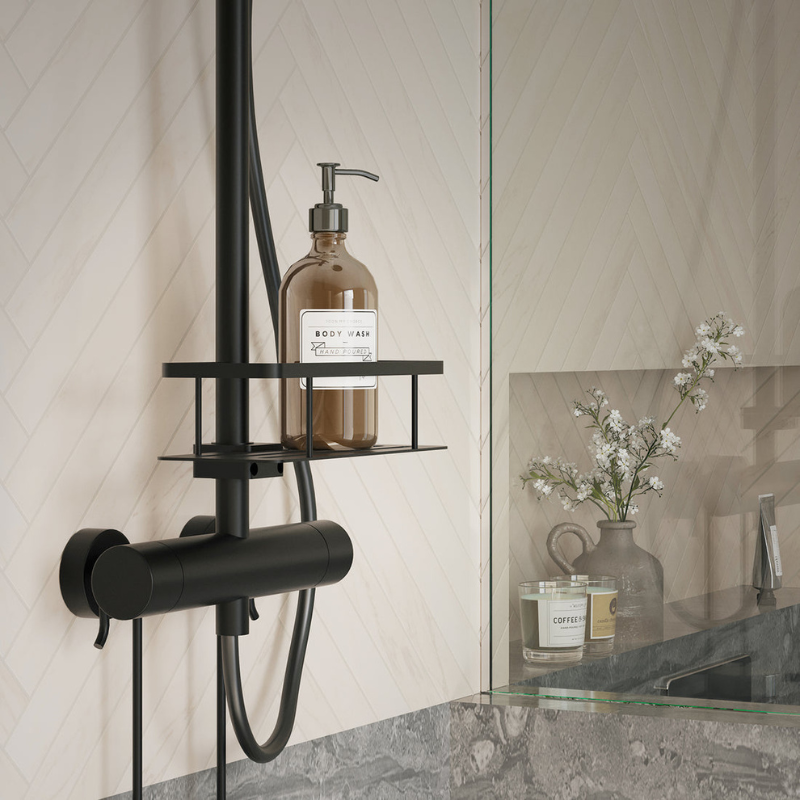 Smedbo SIDELINE Series Brass Shower Riser Rail Basket