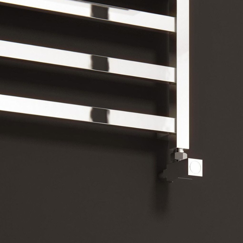 Reina Elvina Chrome Heated Towel Rail with Shelf