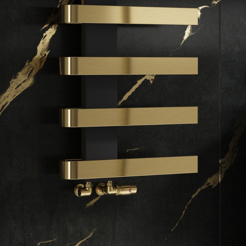 Reina Panaro Brushed Brass & Gun Metal Heated Towel Rail