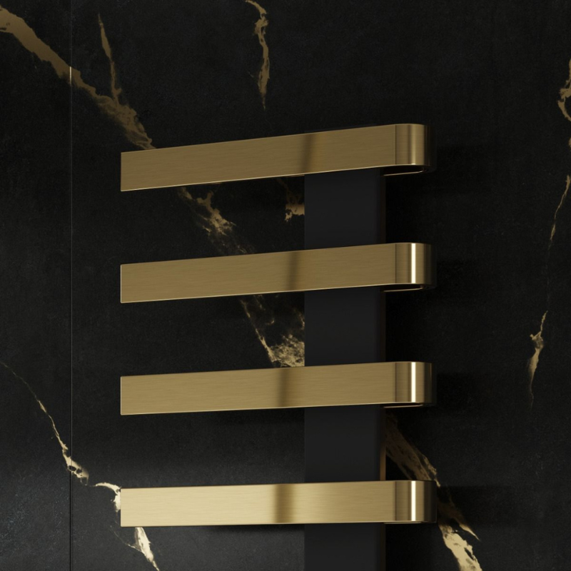 Reina Panaro Brushed Brass & Gun Metal Heated Towel Rail