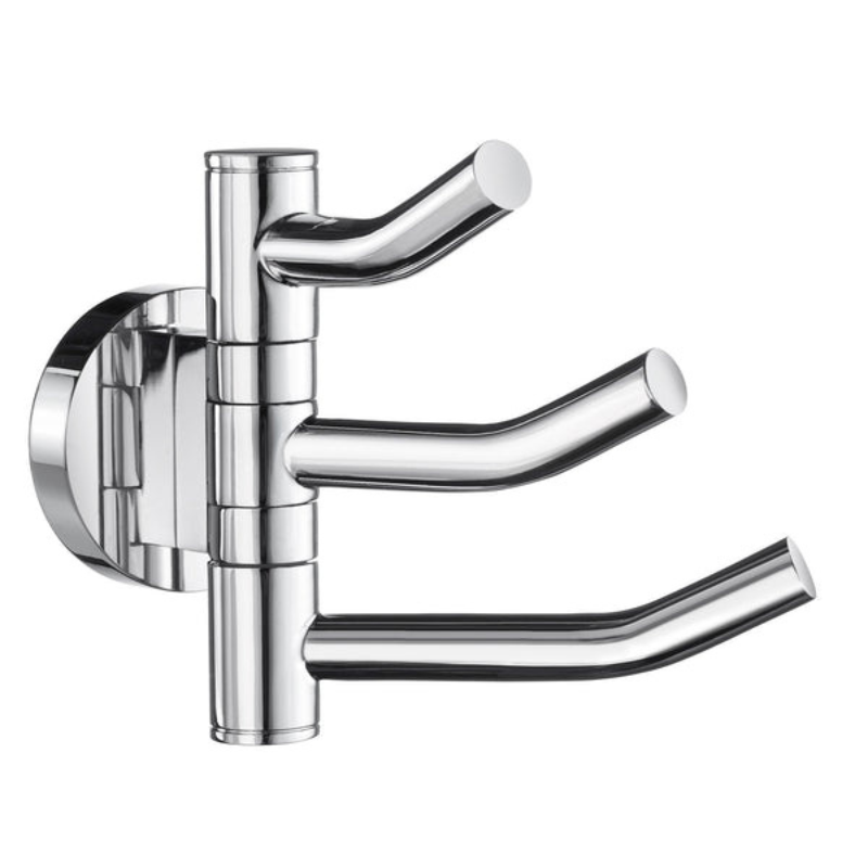 Smedbo HOME Triple Swing Arm Hook Brass Wall Hook