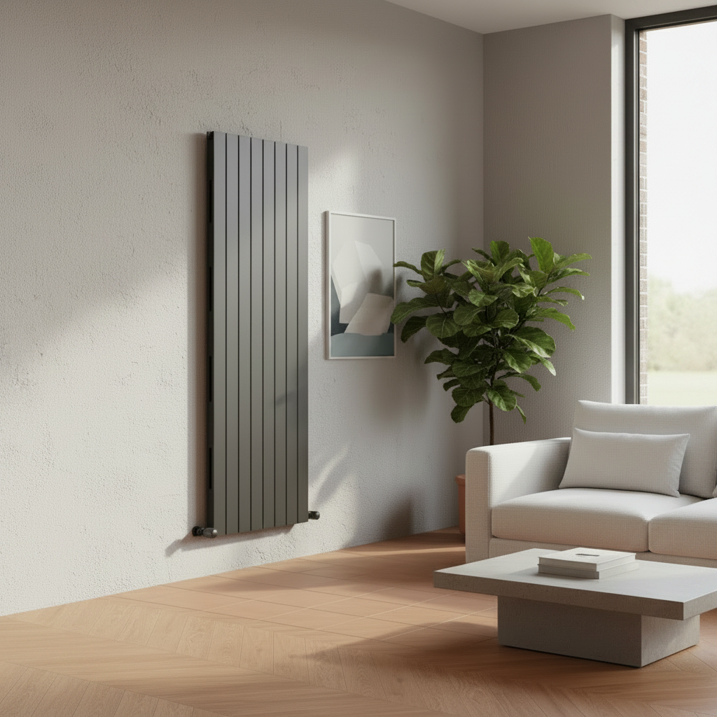 Eucotherm Mars Elegant Duo Vertical Double Flat Panel Radiator Enhances Any Modern Living Space