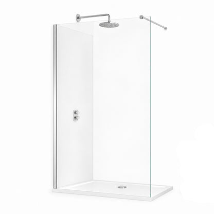 TB TI8 Wetroom Panel Chrome 8mm Toughened Safety Glass