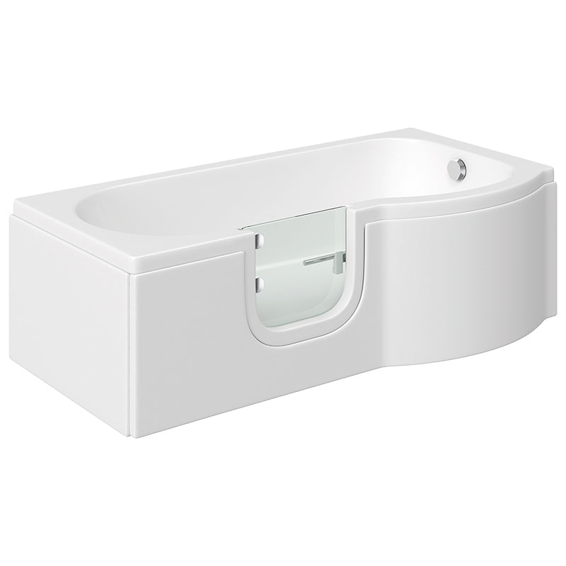 Mantaleda Carnelian Walk-In Bath with Screen & Low Threshold Door In White