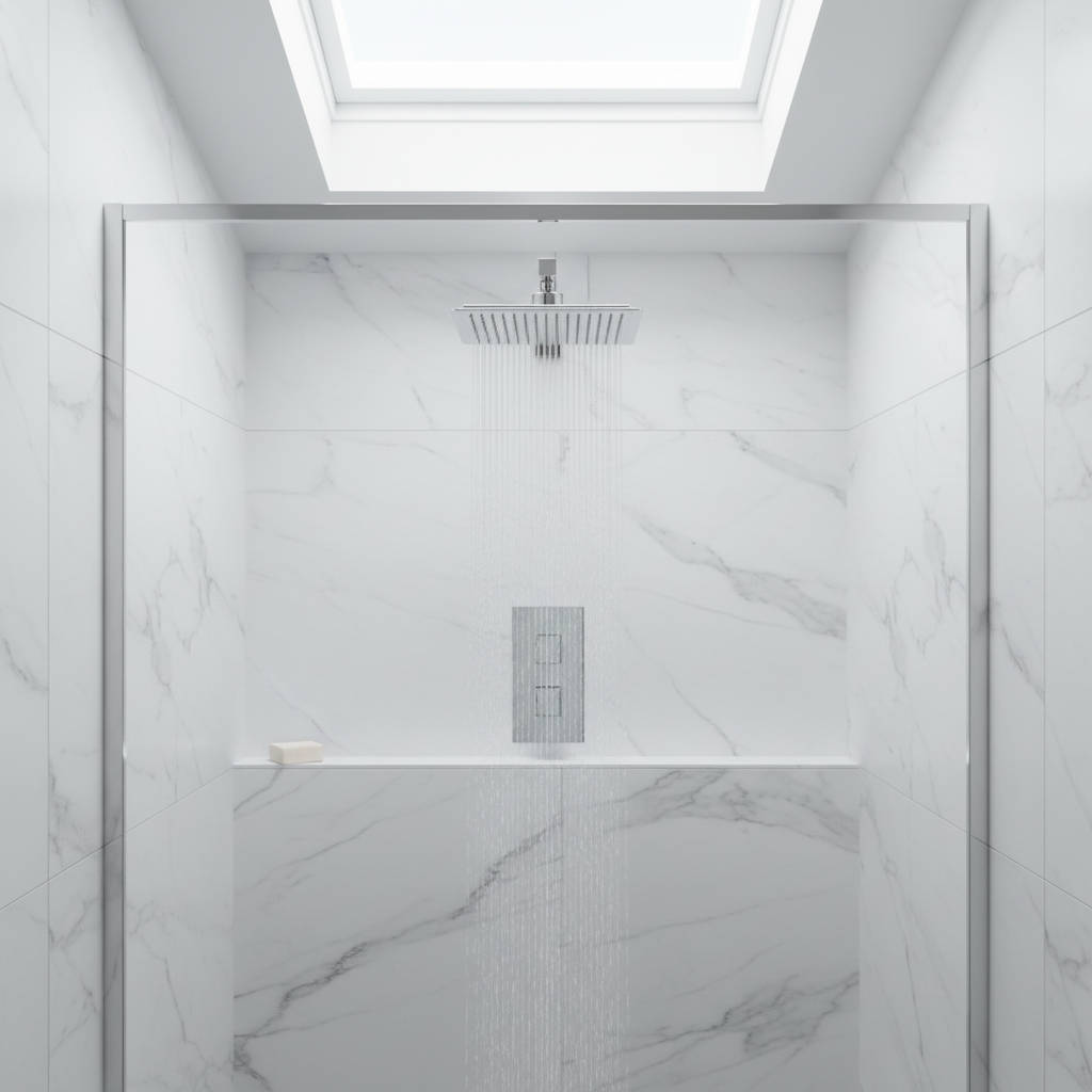 TB Square Concealed Thermostatic 2 Handle 1 Way Shower Kit (Wall) - (0008)