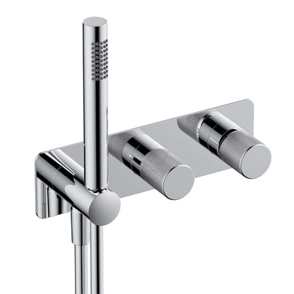 RAK-Amalfi Horizontal Dual Outlet Thermostatic Shower Valve Solid Construction