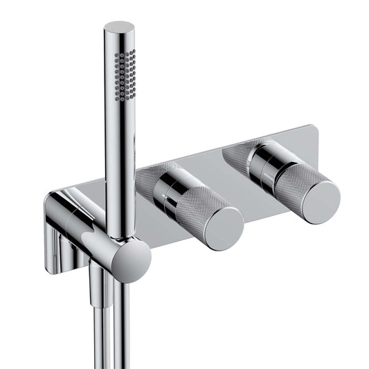 RAK-Amalfi Horizontal Dual Outlet Thermostatic Shower Valve Solid Construction