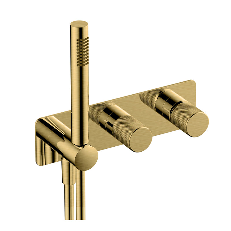 RAK-Amalfi Horizontal Dual Outlet Thermostatic Shower Valve Solid Construction