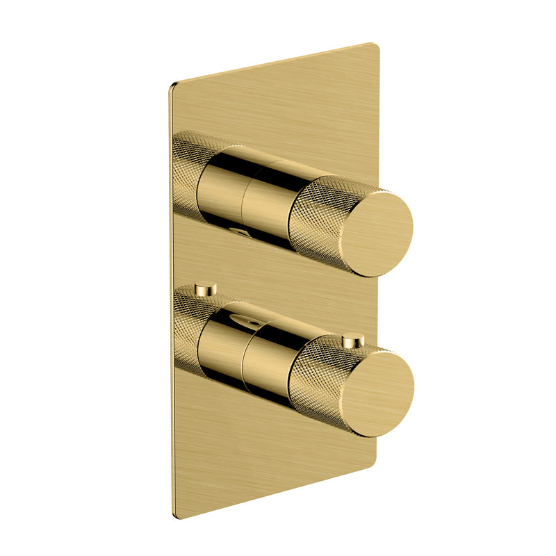 RAK-Amalfi Dual Outlet 2 Handle Thermostatic Shower Valve Solid Brass