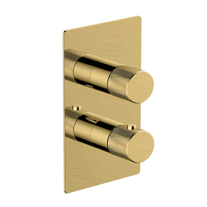 RAK-Amalfi Dual Outlet 2 Handle Thermostatic Shower Valve Solid Brass