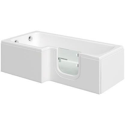 Mantaleda Larimar L-Shaped Walk-In Bath with Screen Left & Right Hand In White