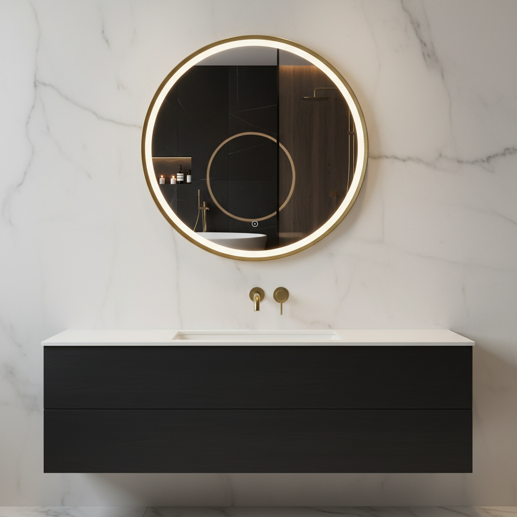 TB Rosie LED Round Touch Mirror w. Demist & Colour Change