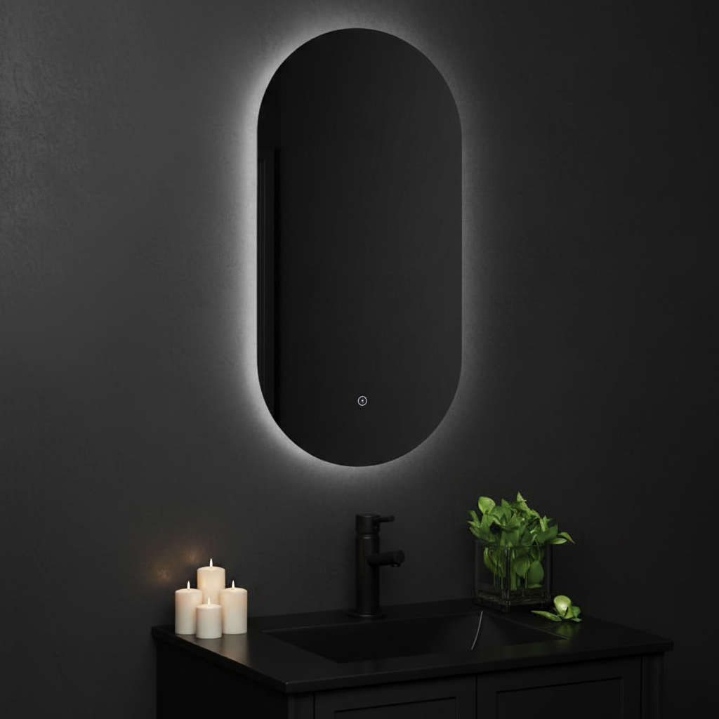 TB Raffy Oval Backlit LED Touch Mirror w. Demist 400x800x30mm