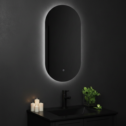 TB Raffy Oval Backlit LED Touch Mirror w. Demist 400x800x30mm