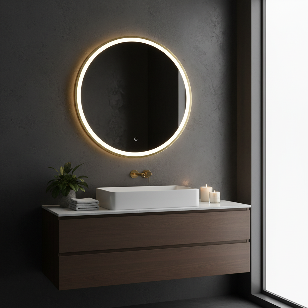 TB Rosie LED Round Touch Mirror w. Demist & Colour Change