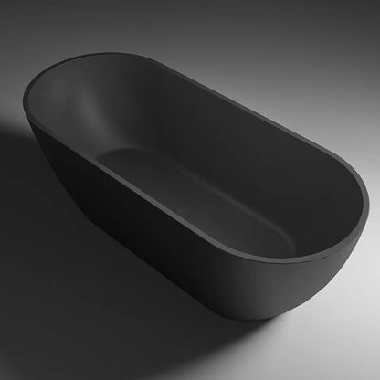 TB Nero Matte Black Freestanding Bath Including Black Waste