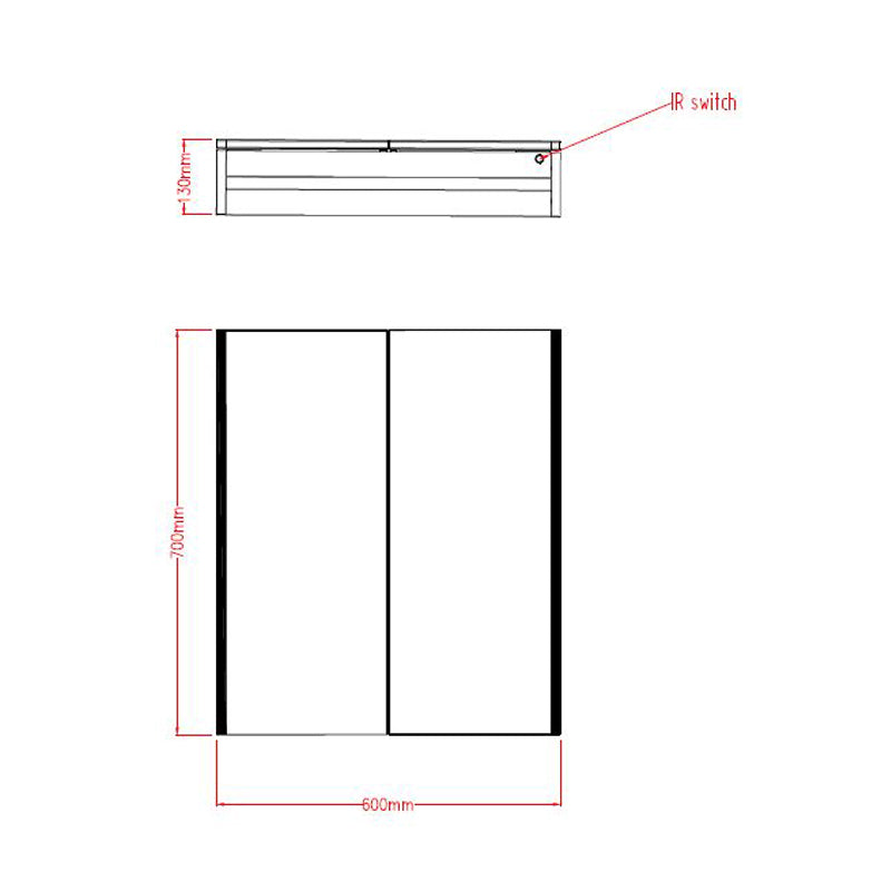 TB Beau Double Door LED Mirror Cabinet with LED Side Strips