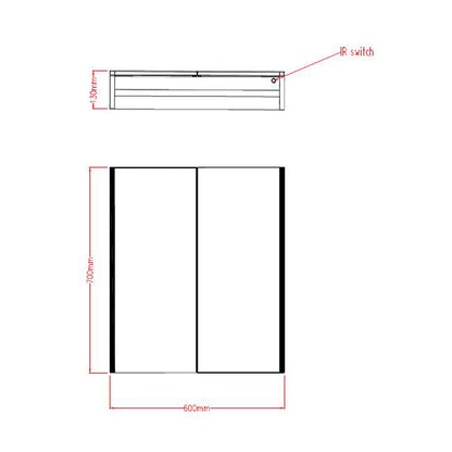 TB Beau Double Door LED Mirror Cabinet with LED Side Strips