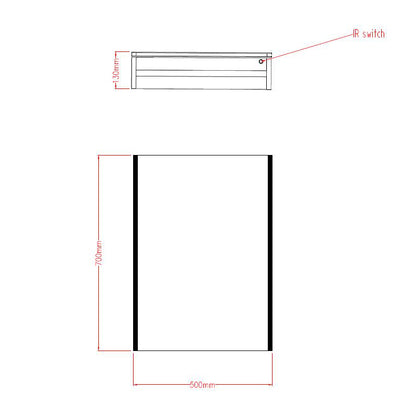 TB Eden Single Door Mirror Cabinet LED Side Strip Illumination