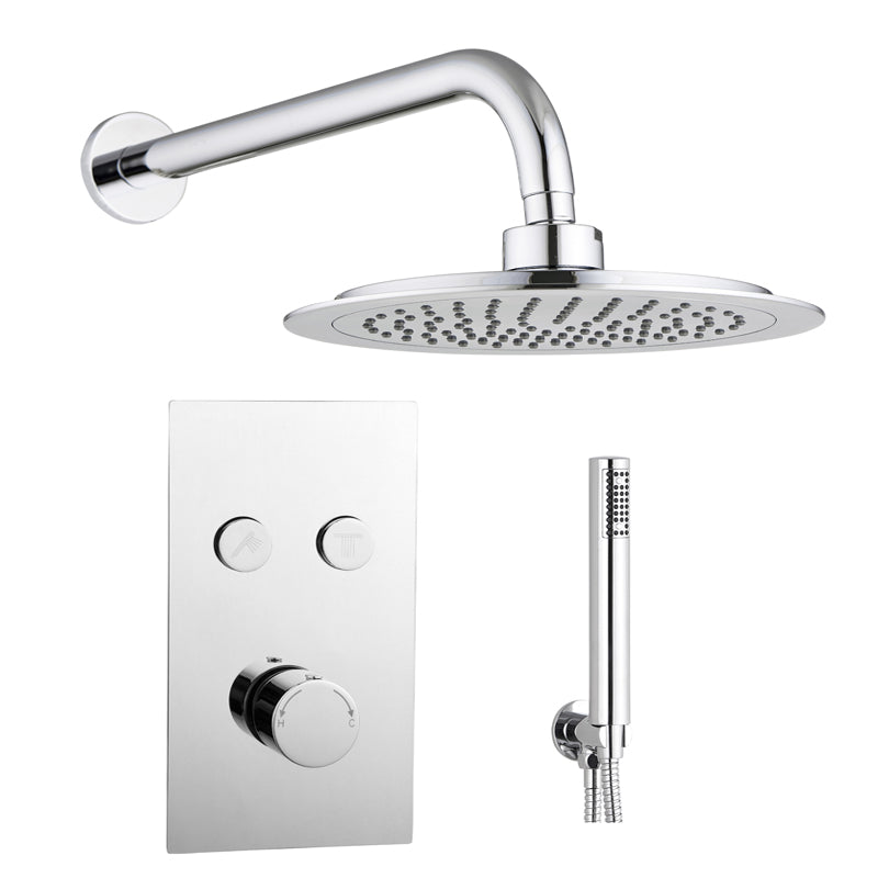 TB Twin Push Button Concealed Overhead Shower Kit WRAS Approved Materials