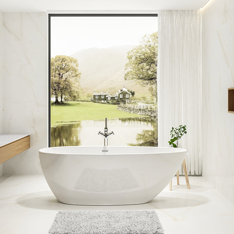 Charlotte Ruby Contemporary Freestanding Bath Double Ended In Gloss White